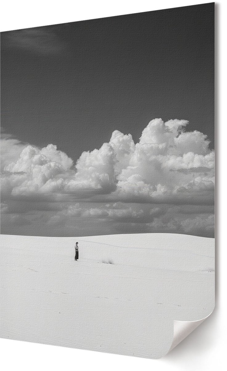 Coloray Polycanvas Wandposter - De Rust Van De Ruimte, Fotografie - 594 x 840 - Zwart-wit Motief - Rechthoek - Wandkunstwerk - Slaapkamer - Minimalist