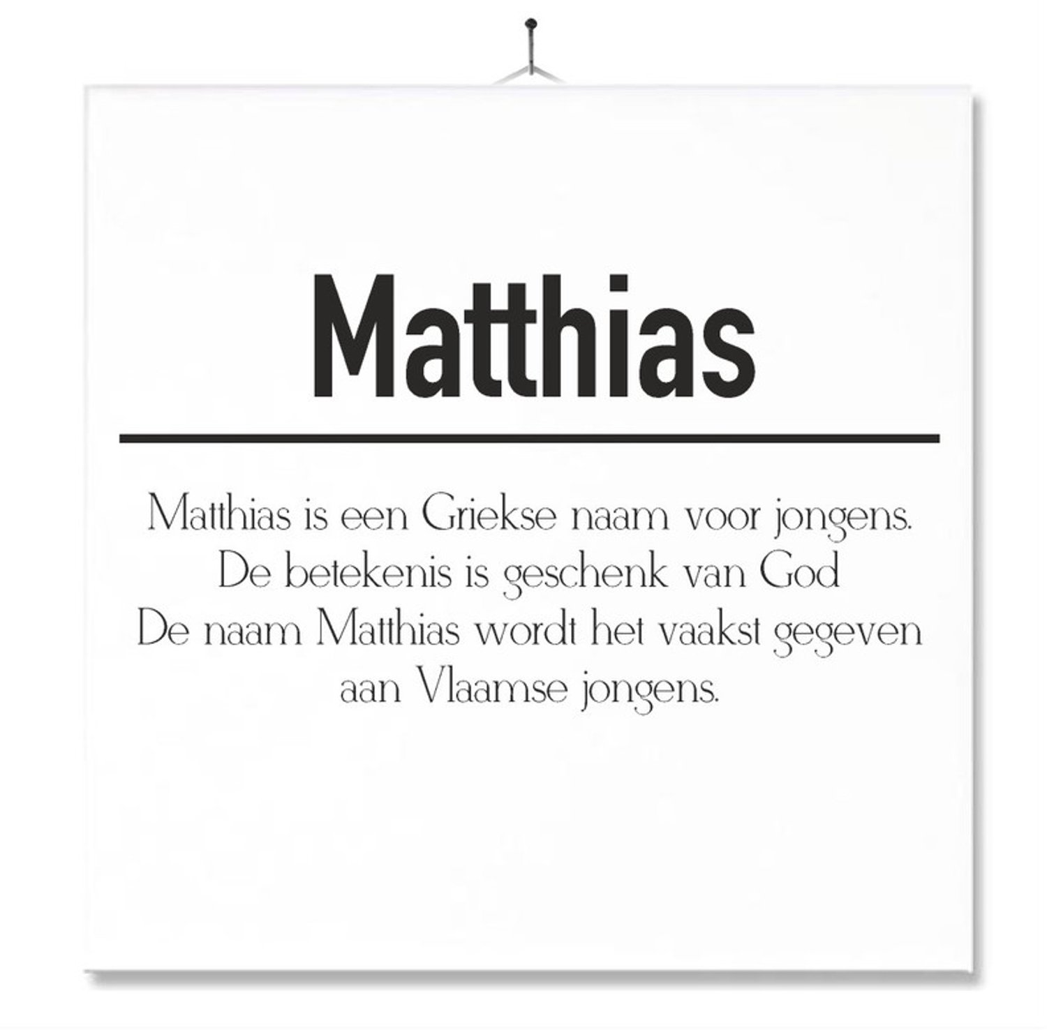 MC Living Tegel Met Opdruk | Betekenis | Kado | Cadeau | Met Naam - Matthias Multi-Color