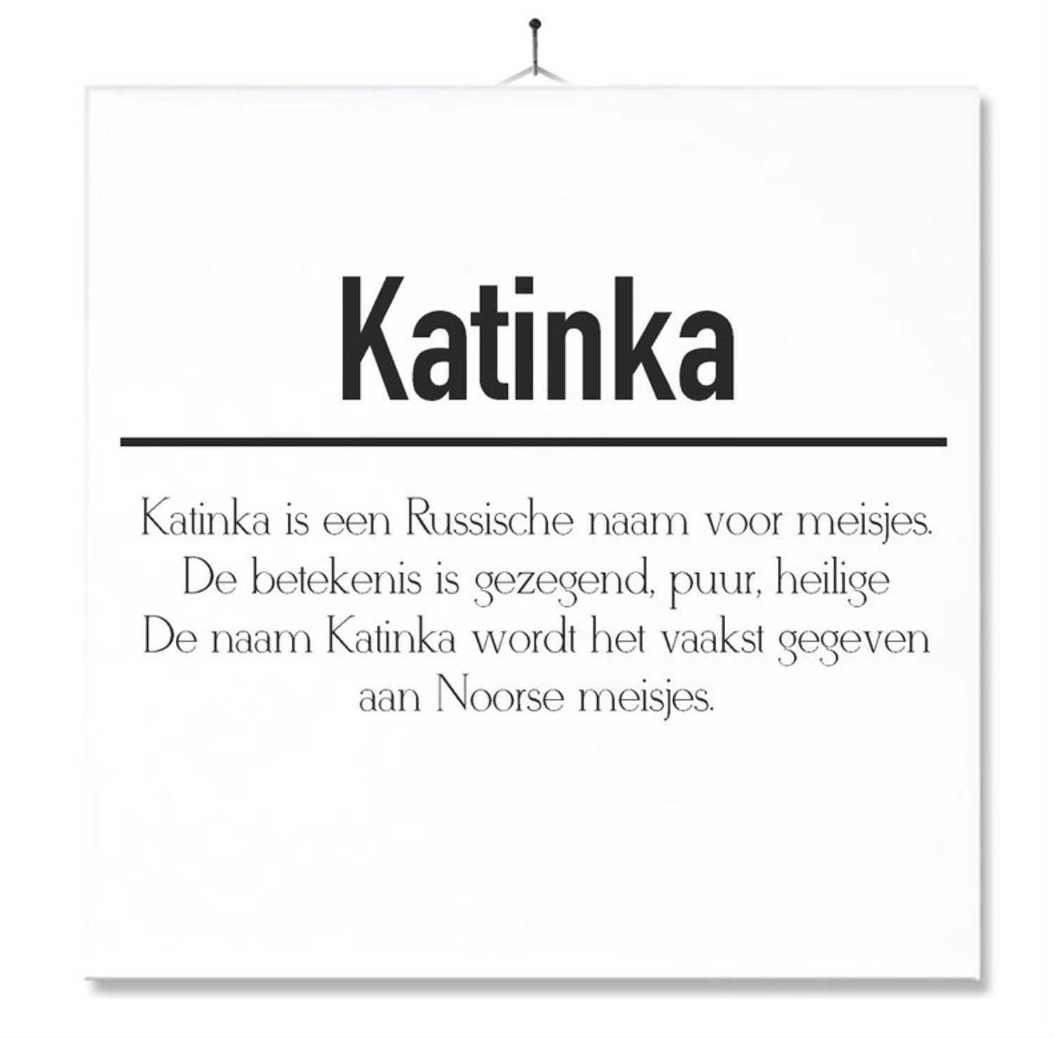 MC Living Tegel Met Opdruk | Betekenis | Kado | Cadeau | Met Naam - Katinka Multi-Color