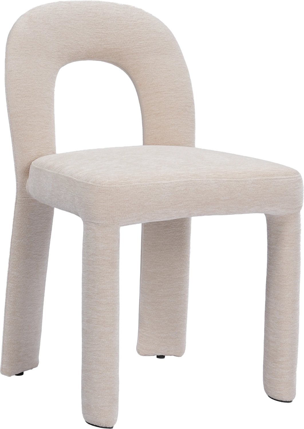 Goossens Eetkamerstoel Anna - Beige - Stof - Zonder Armleuning stof fijn geweven beige