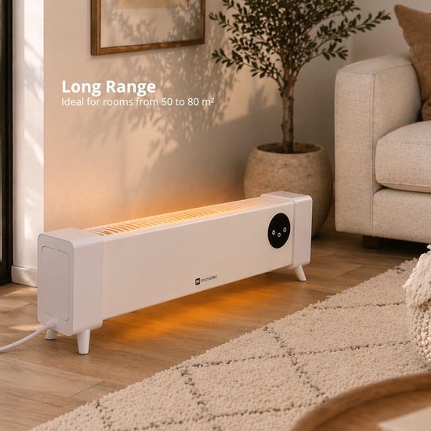 Elektrische convectorradiator, 2200 W, spatwaterdicht IPX4, stil 0 dB, met afstandsbediening, led-display en kinderbeveiliging – foto 6