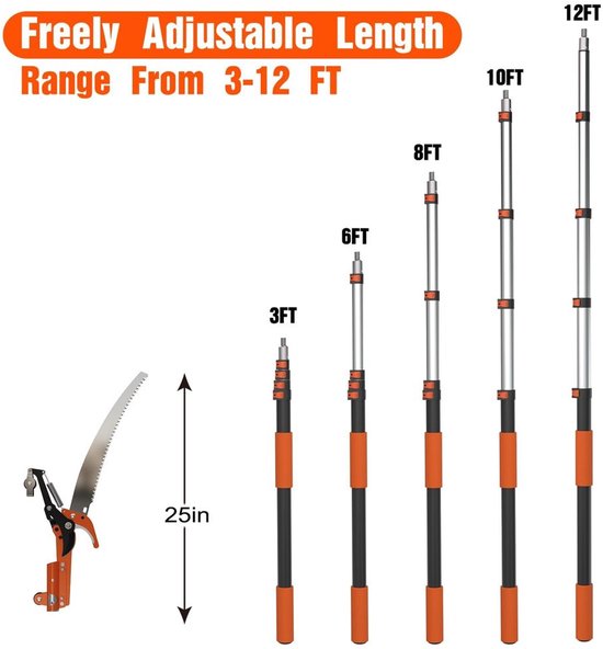 Boomtrimmer met Verstelbare Steel van 3 tot 12 FT — afbeelding 2