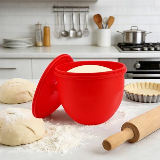 Silicone Liner voor Keukenmachine - Herbruikbaar met Deksel - Rood — afbeelding 5