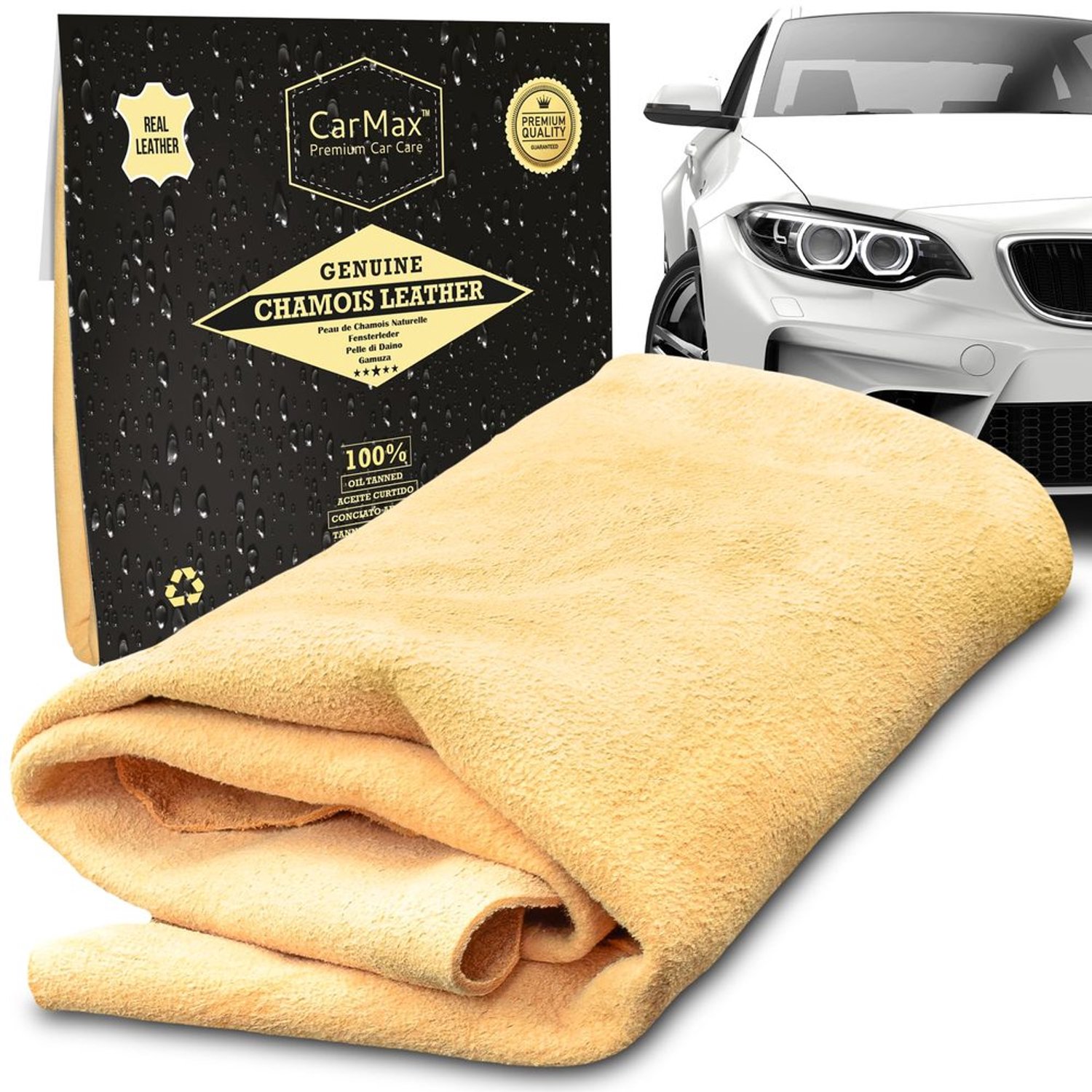 Premium Chamois Leer - Ideaal voor Glas en Spiegels
