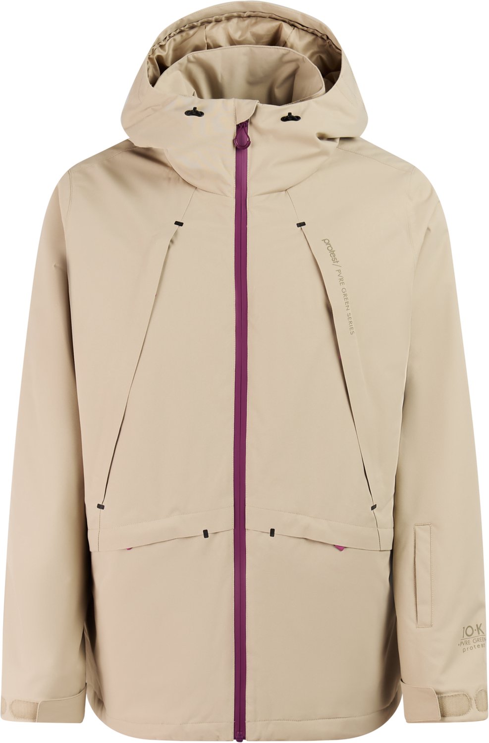 Protest PRTGilla Skijas Dames Waterkolom 10K Skipasvak Winterjas Beige