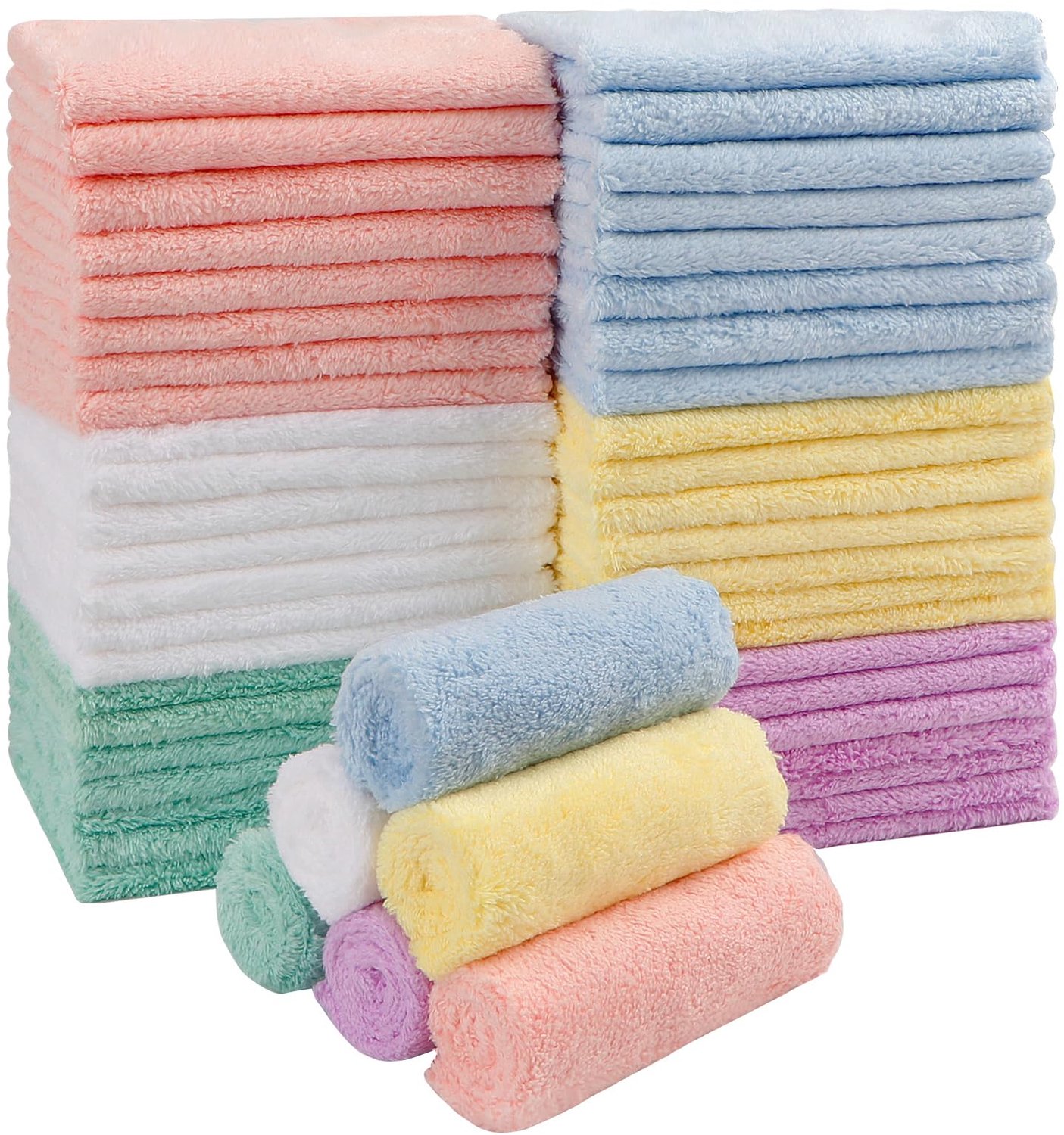 50 Stuks Baby Washandjes van Koraalfleece