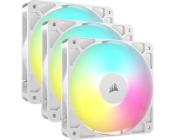 CORSAIR RS120 ARGB 120mm PWM Fans White - Ventilatorhuis - 3-pack - 120mm - 72.8 cfm - 420 - 2100 rpm - 10 - 36 dBA - 4-pin PWM - Zero-RPM - wit