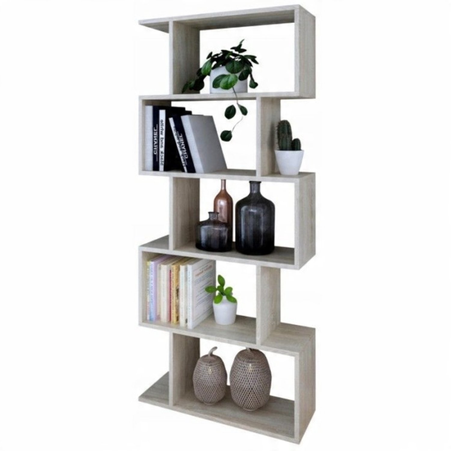 Per La Vita Bask - Boekenkast - Sonoma eiken - Open vakken - 176 cm hoog