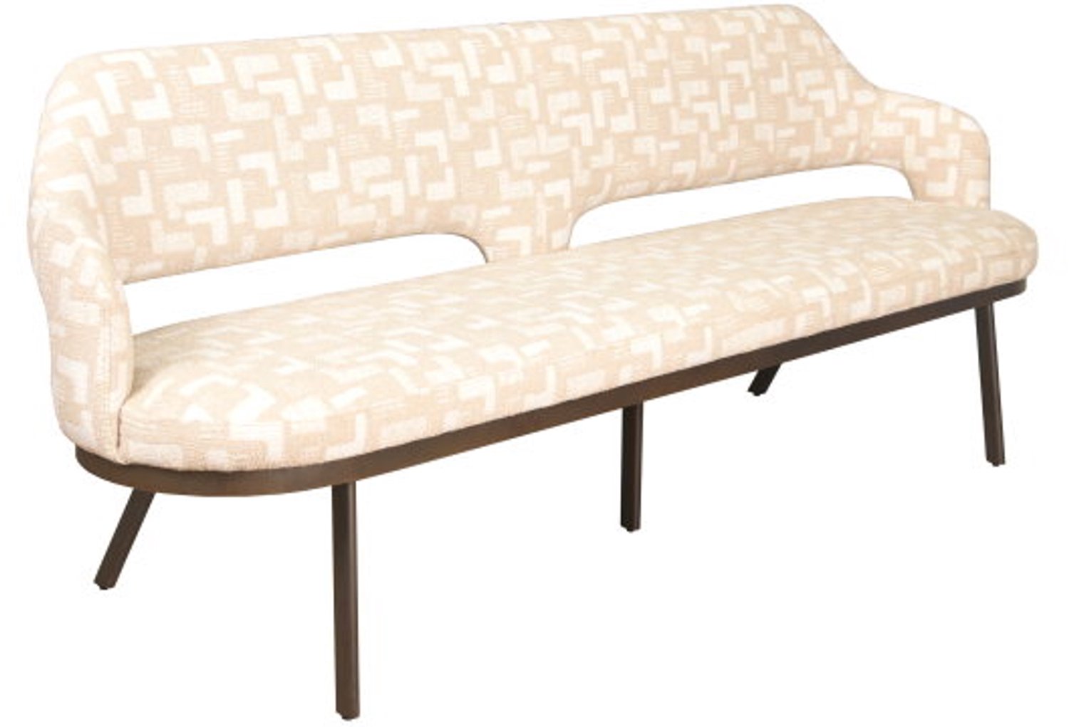 Moods Collection Eetkamerbank Firenze - Mosaic beige 05 - anodic bruin - 220 cm