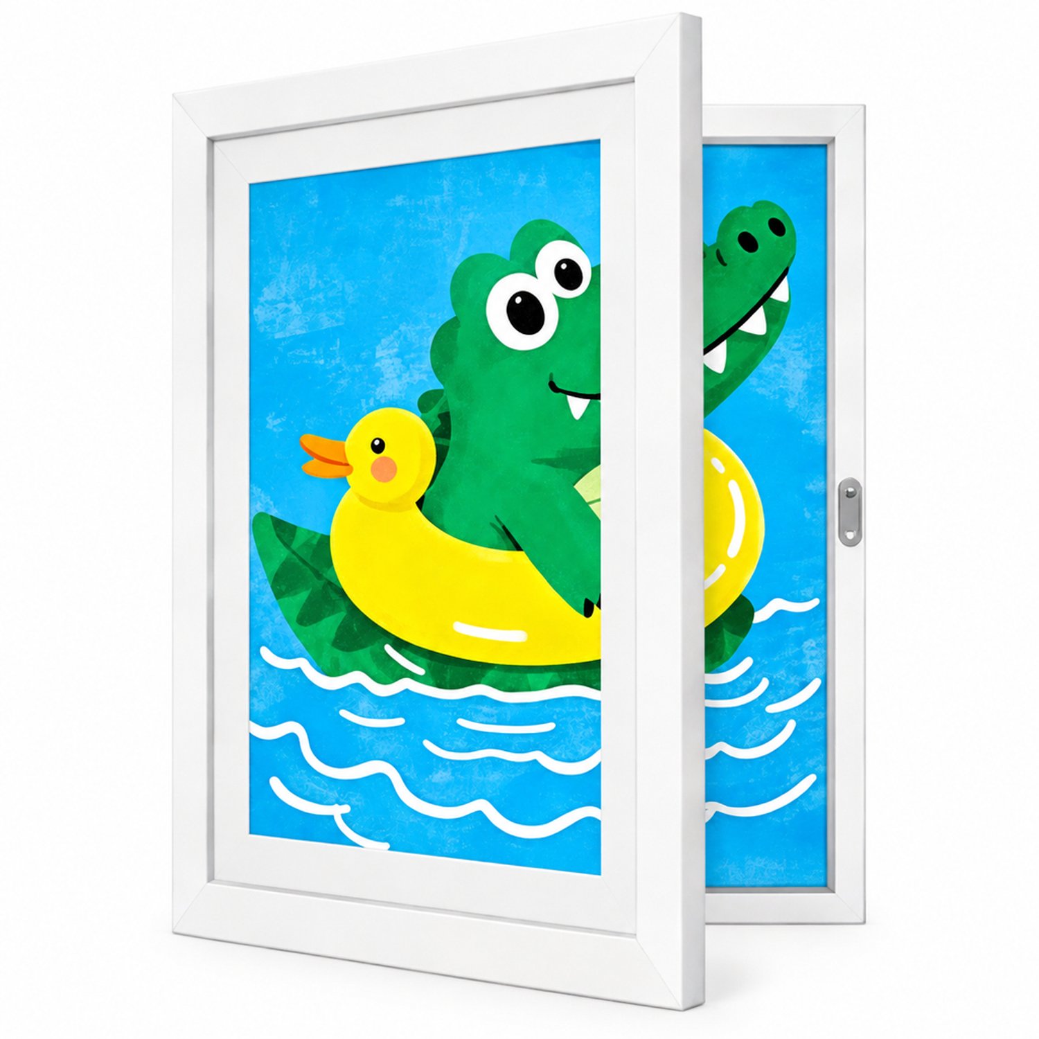 SWGOTA Witte A4-lijst voor tekeningen met openklapbare voorkant, MDF, 21 x 29,7 cm, buitenmaat 33 x 24 x 3 cm