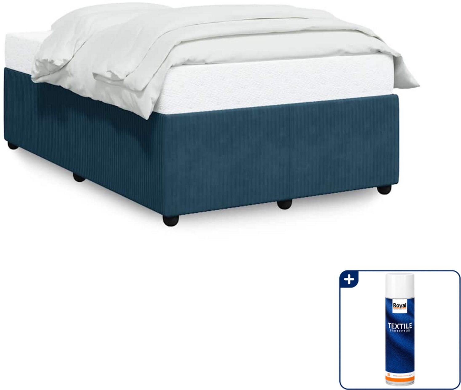 vidaXL bedframe - 120 x 200 cm - fluweel - blauw - Inclusief textielbeschermer 500 ml