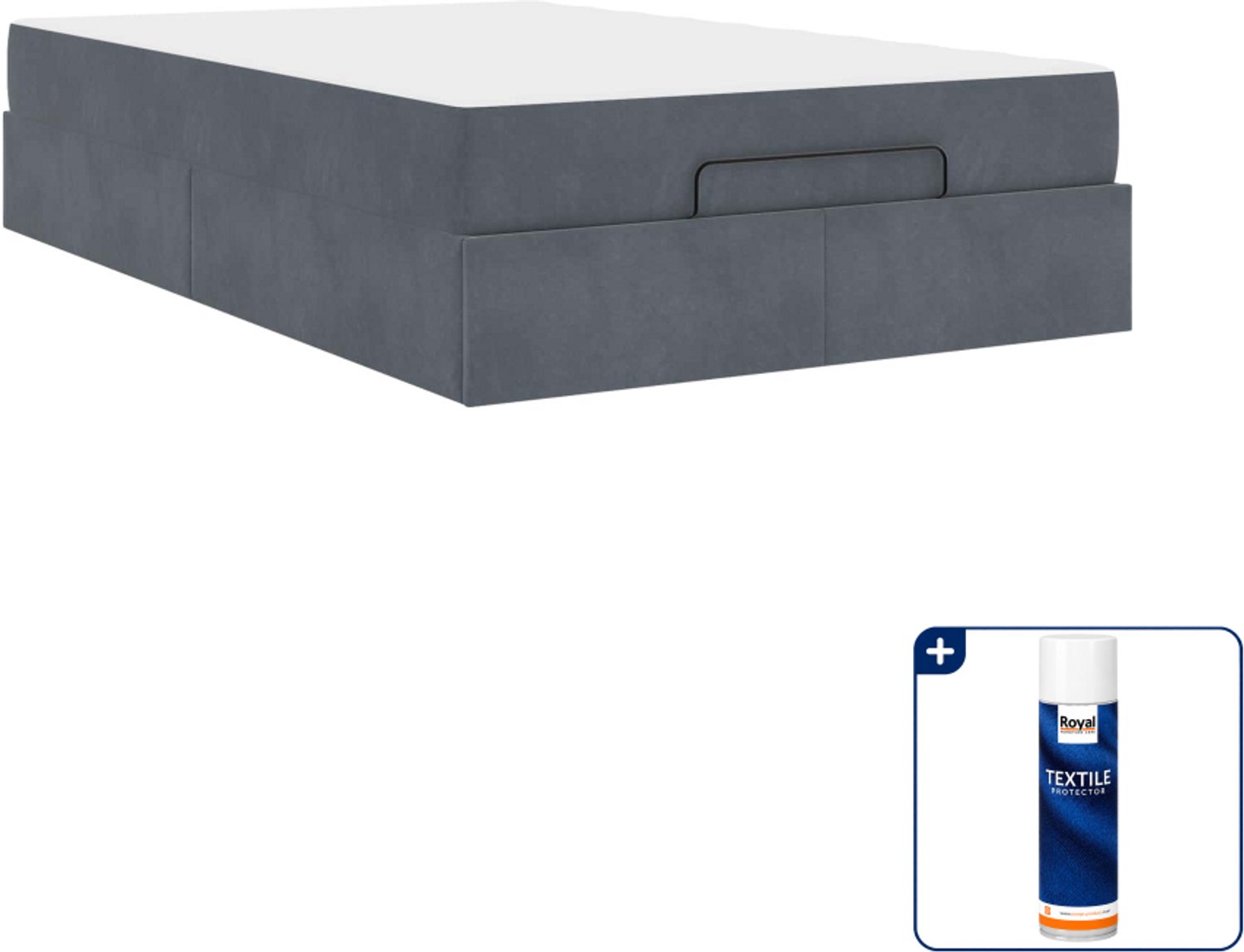 vidaXL bedframe met matras - 120 x 200 cm - fluweel - dim grijs - Inclusief textielbeschermer 500 ml Bruin