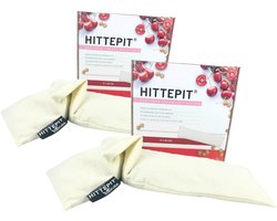 Hittepit Rechthoekig Duo-bundel - 2 Langwerpige Kersenpitkussens 60x17cm - Warmtekussen bij Rug-, Nek- en Buikpijn - Pittenzak Magnetron - Ook als Koud Kompres - Ecru