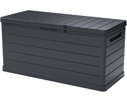 ArtPlast Tuinkist 350 Liter / Weerbestendige Tuinopbergbox / Tuinkussenbox / Opbergbox Buiten / Balkonbox / Opbergkist Tuin / Antraciet / 118 x 52 x 57 cm