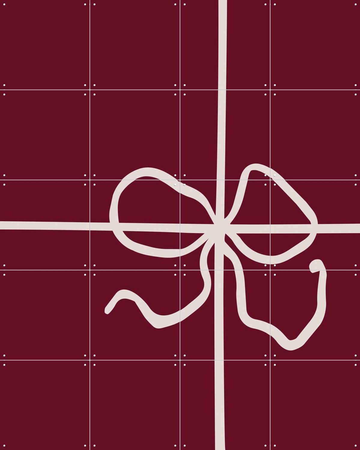 IXXI Christmas Gift, Palmartprints - 80 x 100 cm - Grote wanddecoratie en posters - Minimalisme, Woonkamer, Trap, Kerst Rood