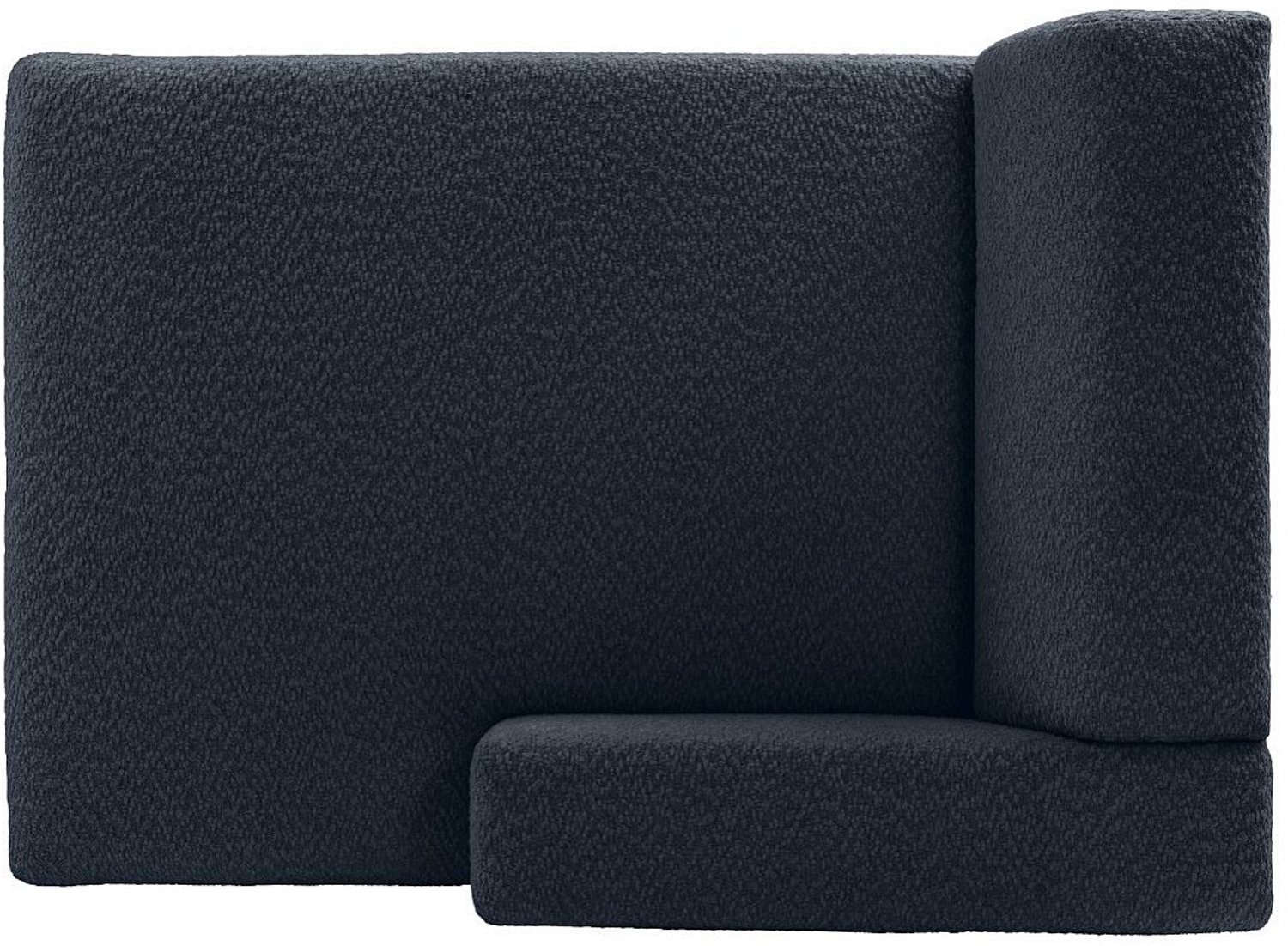 Vente-unique Rechte chaise longue met armleuning in nachtblauwe chenillestof TORISO