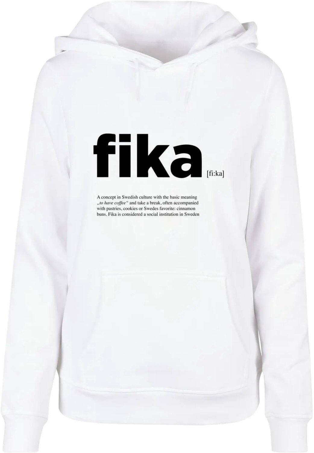 Dames Hoodie Mister Tee Fika Definition Wit