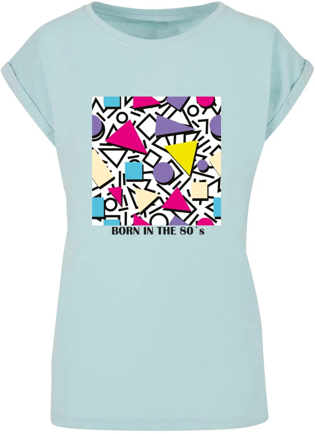 T-shirt dames Mister Tee Geometric Retro Extended Oceaanblauw
