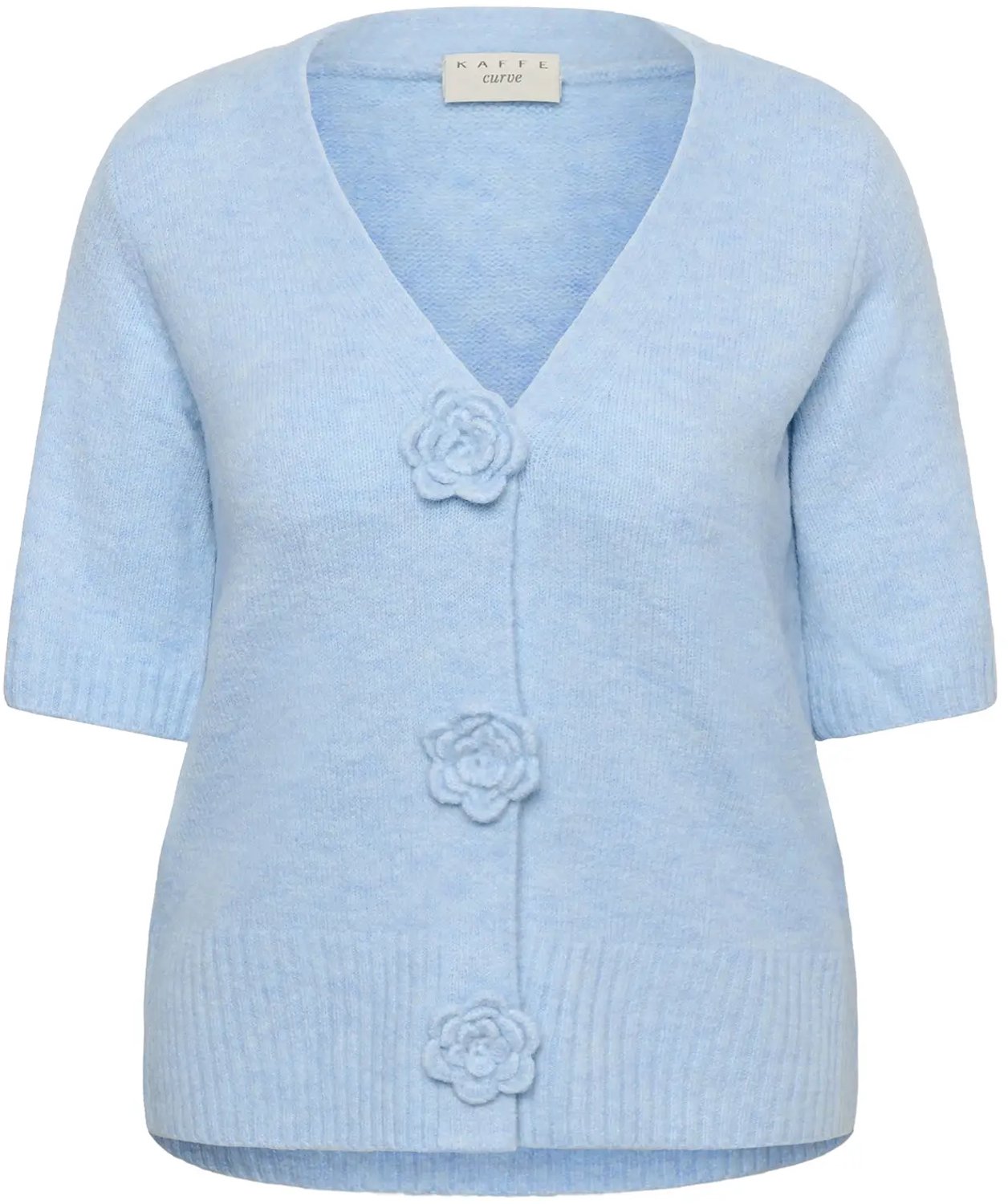 Damesvest KAFFE Curve KCRosa Poederblauw Gemeleerd