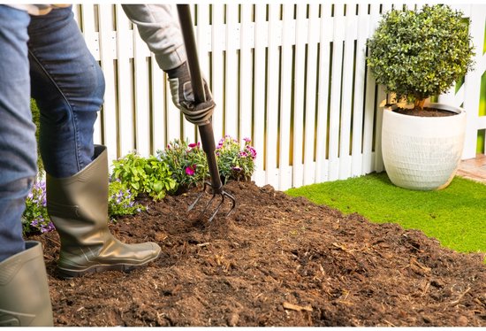 BLACK+DECKER Tuinhark 4-Tands - 148 x 12 x 10 CM - Koolstofstaal, Glasvezel en PVC - Oranje/Zwart van BLACK+DECKER — afbeelding 4