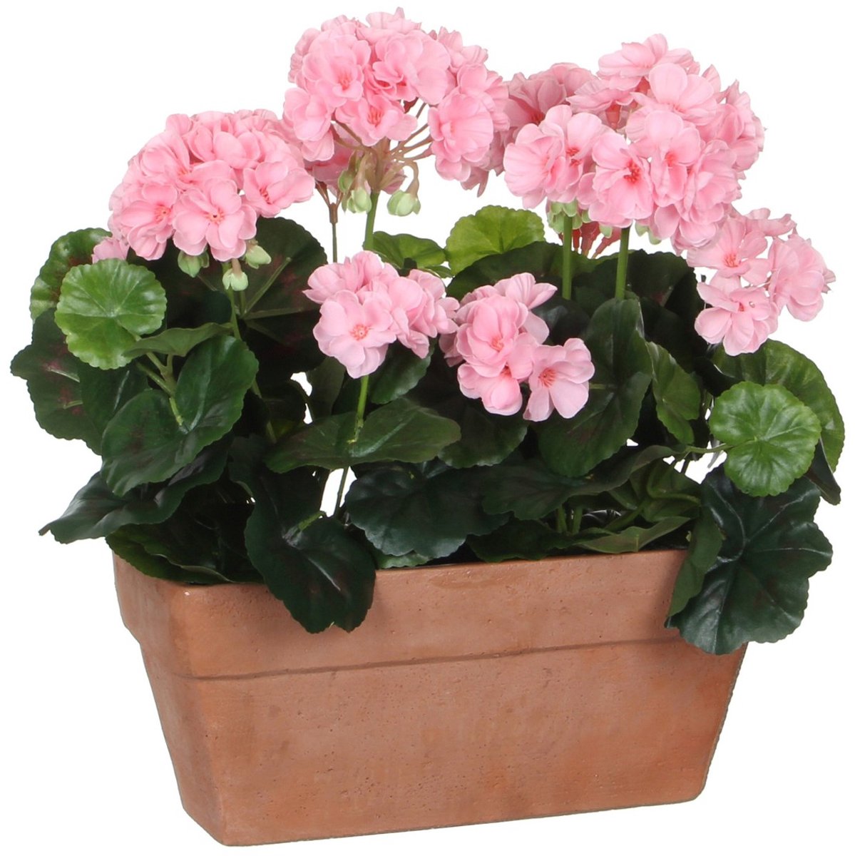 Mica Decorations Geranium Kunstplant in Balkonbak - L29 x B13 x H40 cm - Roze