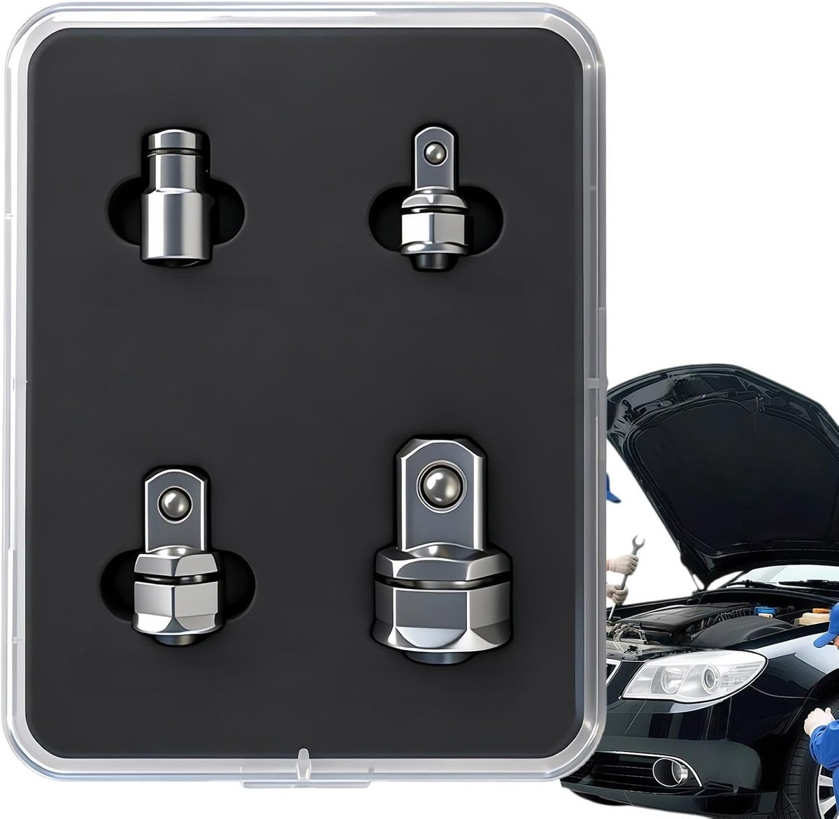 Draagbare Ratchet Socket, Stekkeradapters koppel, Tool Extension bijlagen