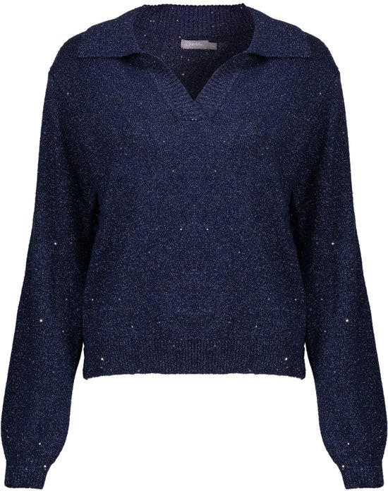 Geisha Trui Trui Met V Hals Lurex En Pailletten 64583-14 000675 Navy Dames Maat - XL