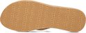 Onderkant van een bruine Reef slipper met golfpatroon en 'REEF'-logo.