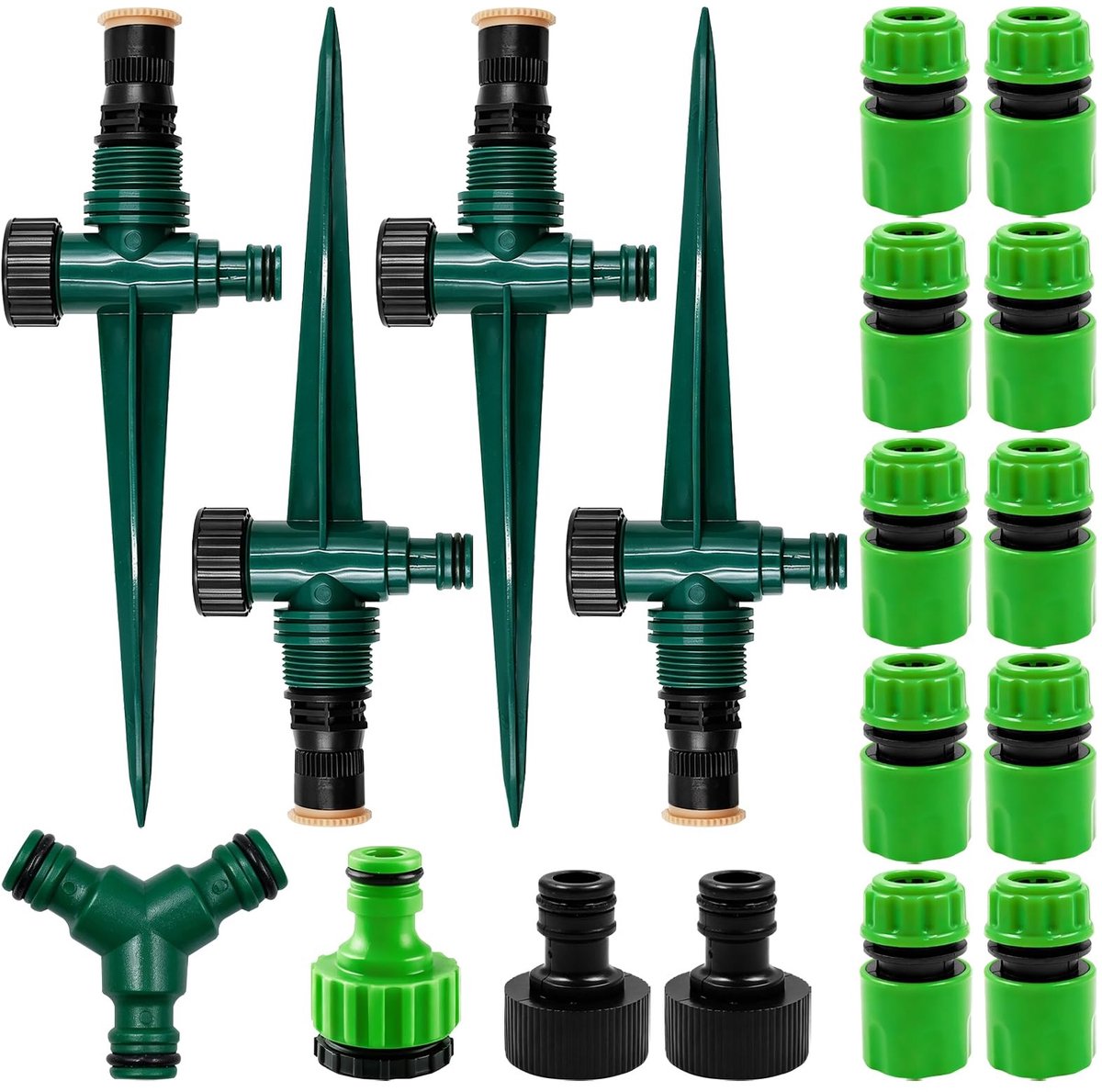 Elzusha - 18-delige tuinsprinklerset - Irrigatieaccessoires voor gazon en tuin