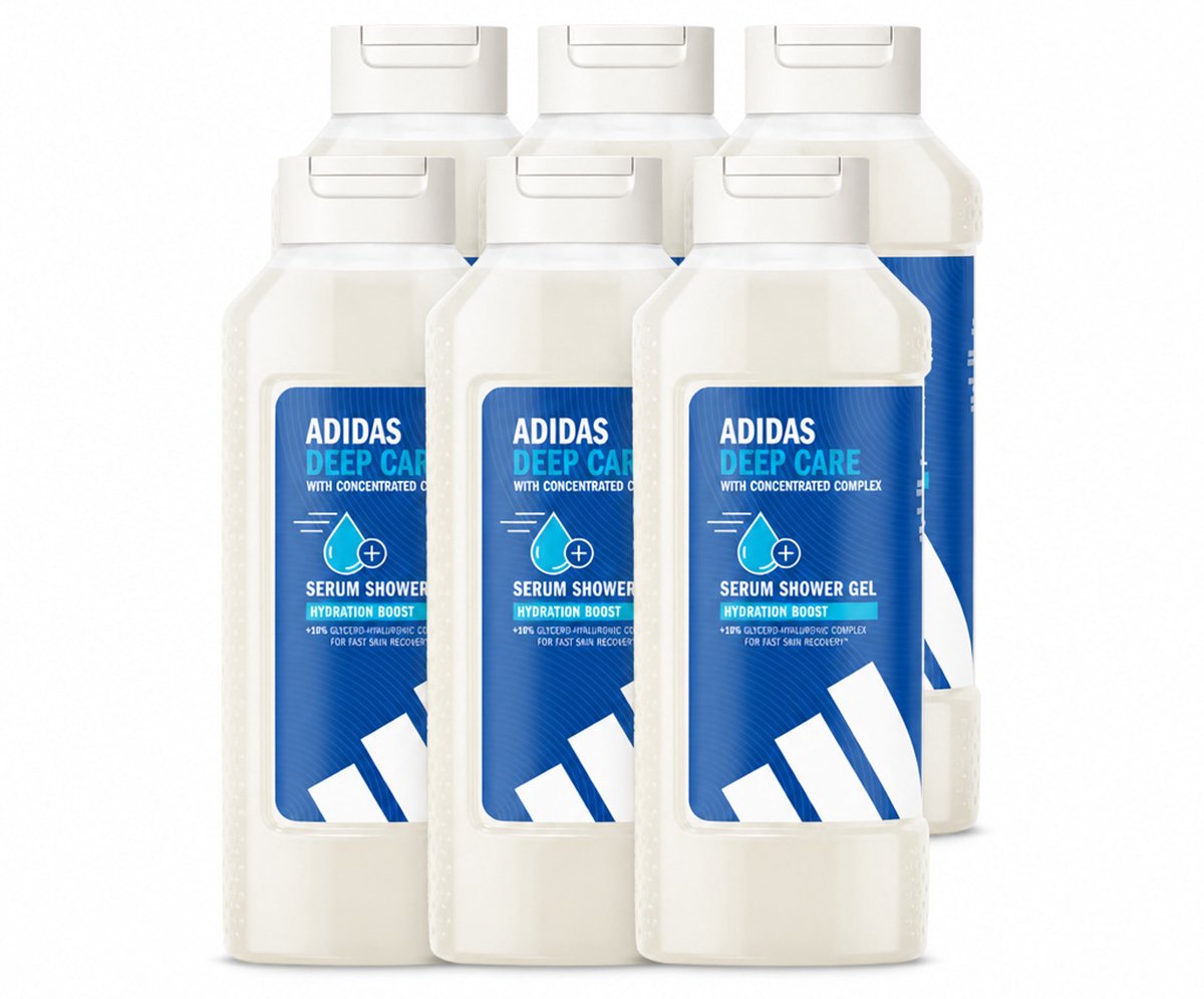 6 x Adidas – Douchegel – Active Skin & Mind Deep Care – 400 ml - Voordeelverpakking - 6 stuks