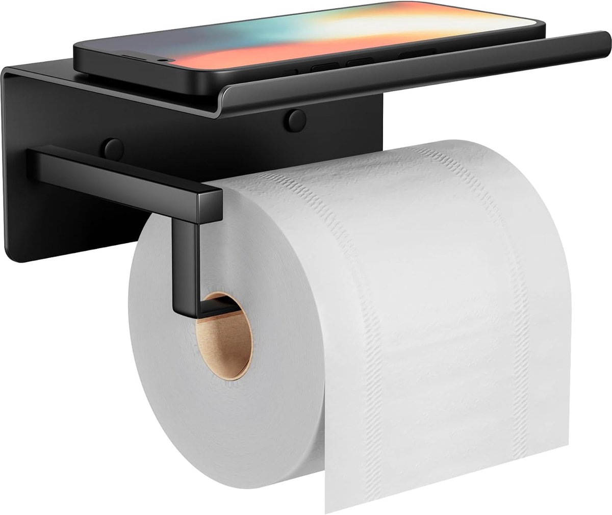 Toiletrolhouder - Zonder Boren - Waterbestendig - Zwart