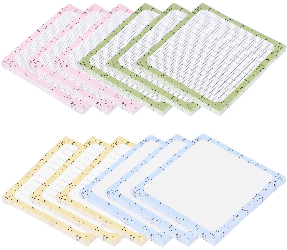 Elzusha - Sticky Notes - 12 Pads met Lijnen - Meerdere Kleuren