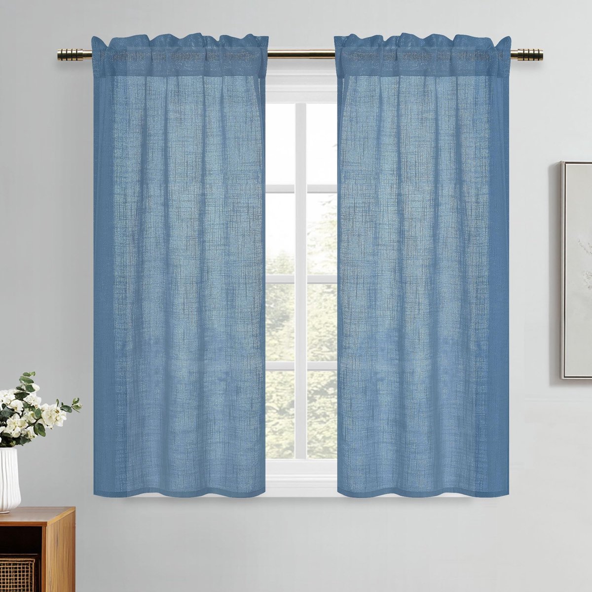 Elzusha - Korte Semi-Transparante Gordijnen, 120 x 60 cm, Set van 2