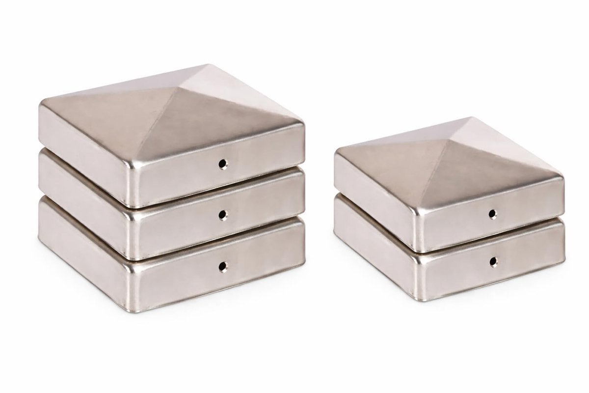 Elzusha - Set van 5 Roestvrijstalen Postkappen 71 x 71 mm