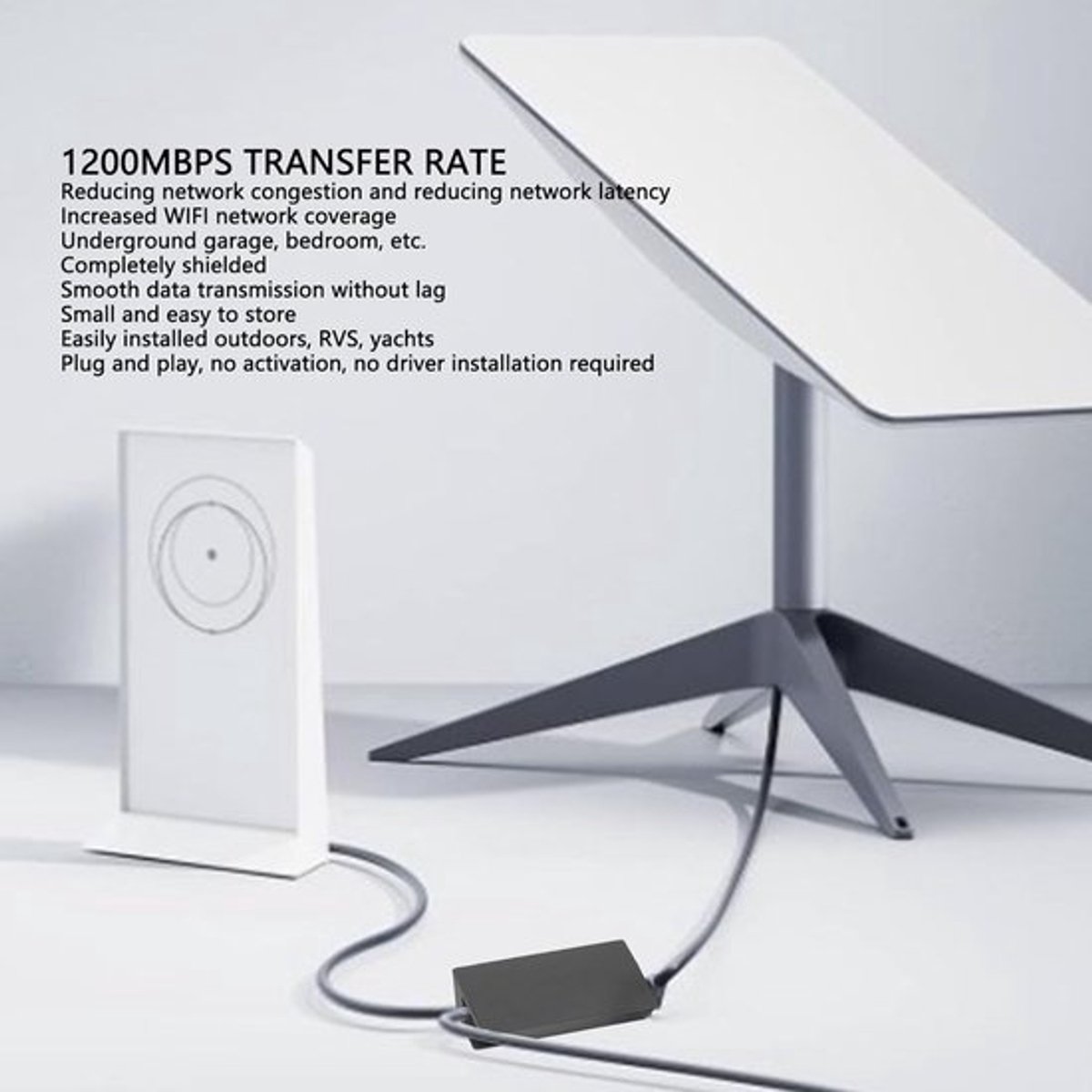 Dailygoody - Satelliet Internet Ethernet-adapter - 1200 Mbps - Verhoogde