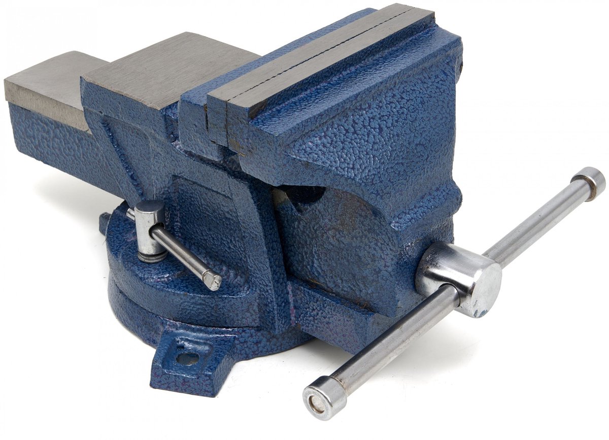 HBM Profi 125 mm Bankschroef met draaibaar onderstel