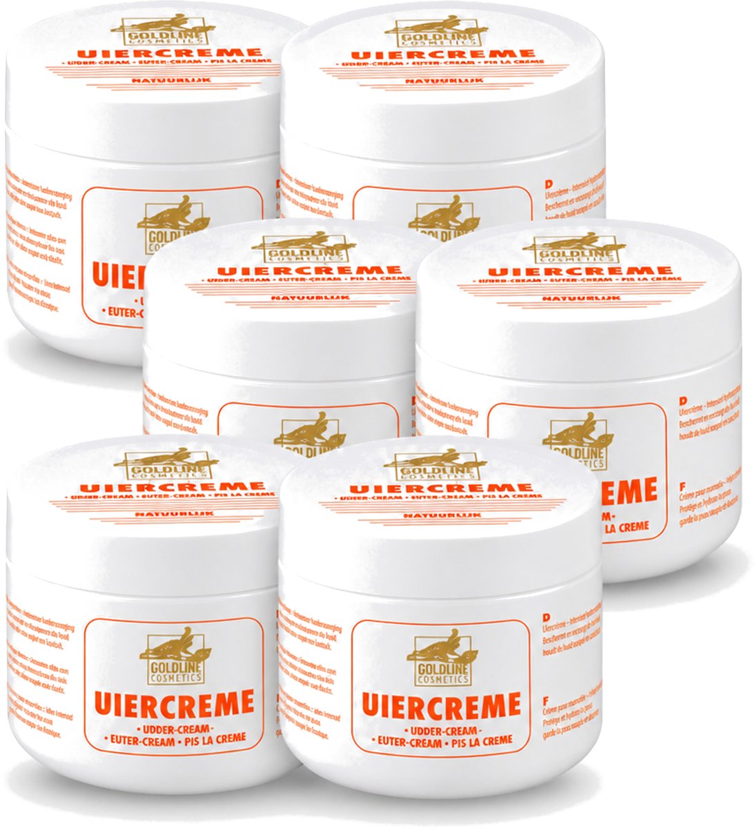 6 x Goldline - Uiercrème - Huidverzorging - Intensief Hydraterend - 250 ml - Voordeelverpakking - 6 stuks