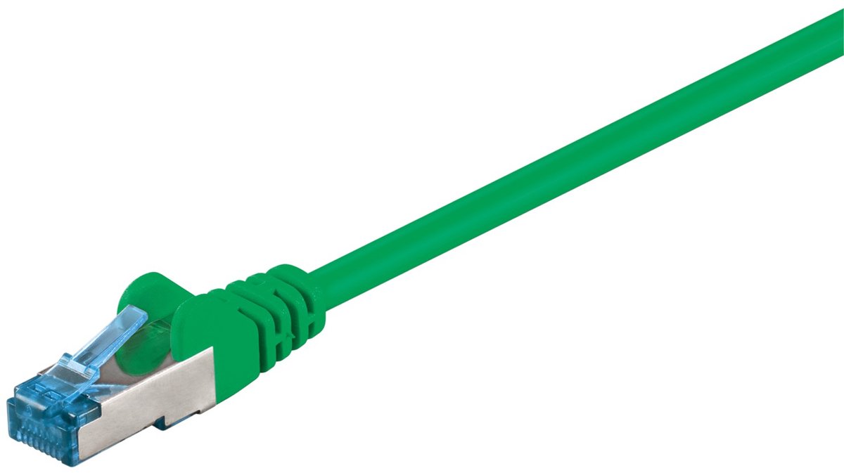 Image of Goobay CAT 6a netwerkkabel 5 m groen, S/FTP met kopergeleider en LSZH-mantel, RJ45-connectoren met vergulde contacten