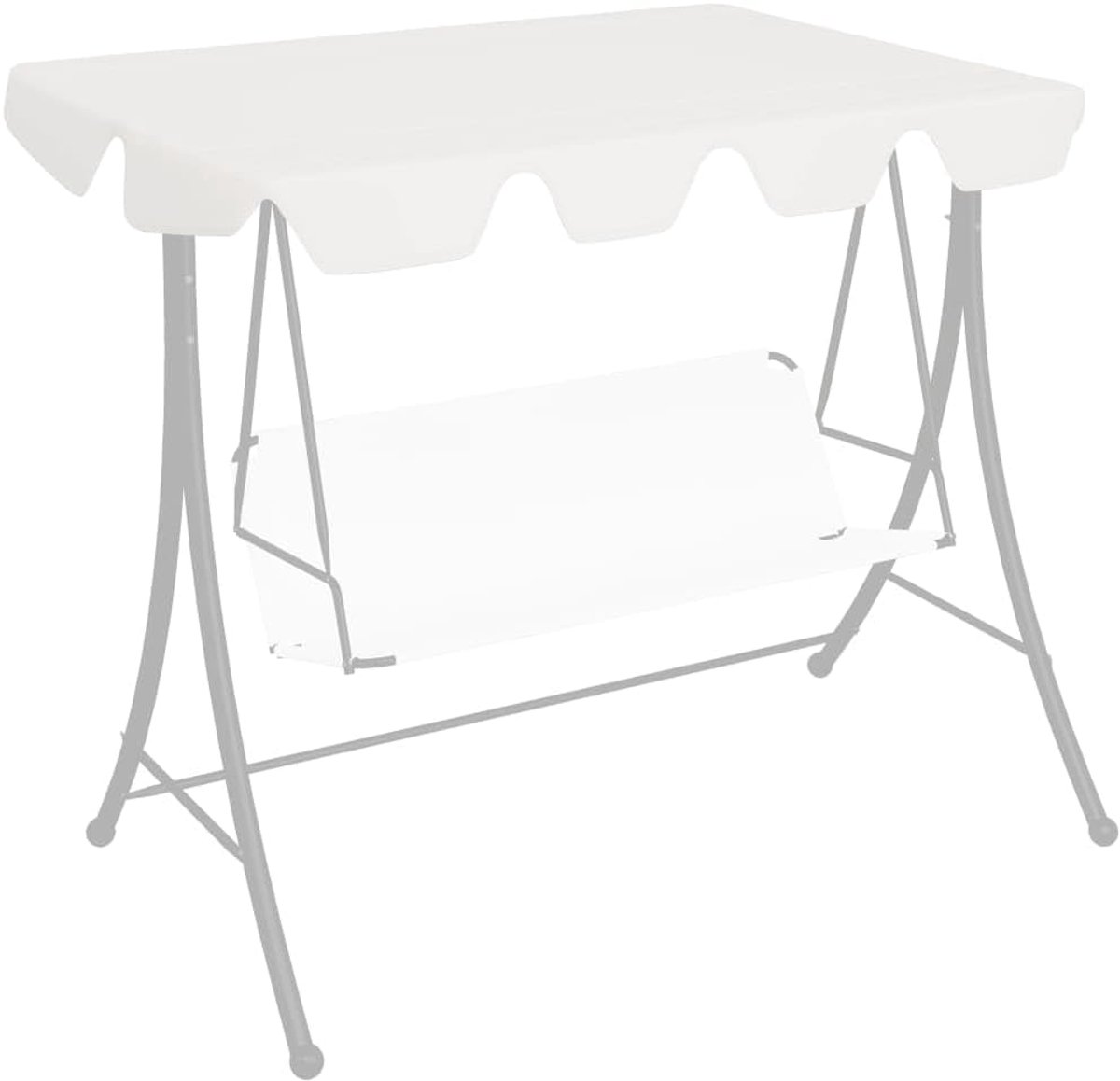 Dak voor schommelbank, zonnedak voor tuinschommel, dakzeil 150 x 110 cm, schommeldak weerbestendig, tuinmeubelaccessoires, wit
