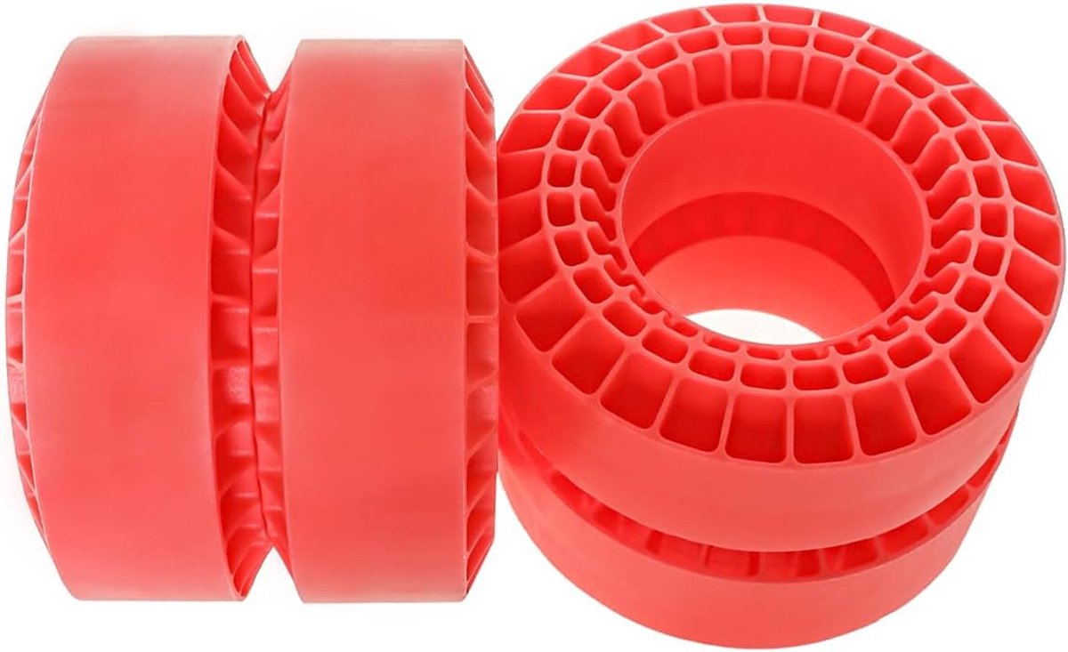 Wielen, siliconen rubberen inzetstuk van schuimrubber, geschikt voor 1/10 RC Crawler (rood)