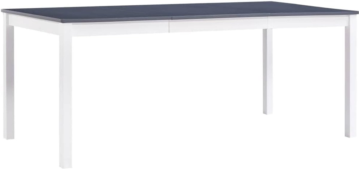 Grenenhout minimalistische eettafel wit grijs 180x90x73 cm