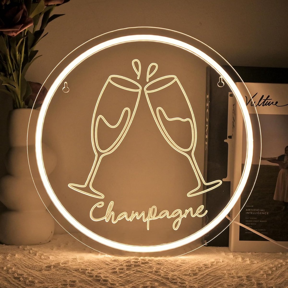 Cheers neonlichtbord, twee kopjes juichen neonbord dimbaar voor wanddecoratie, led-borden, wanddecoratie voor feesten, bars, verjaardagen, clubs, feesten, bruiloften