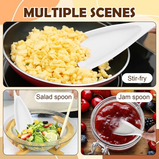 2 stuks multifunctionele lepels, siliconen lepel, spatel voor de keuken, 2-in-1 multifunctionele spatellepel, hittebestendige anti-aanbakspatel lepel, voor het koken van hittebestendig — afbeelding 3