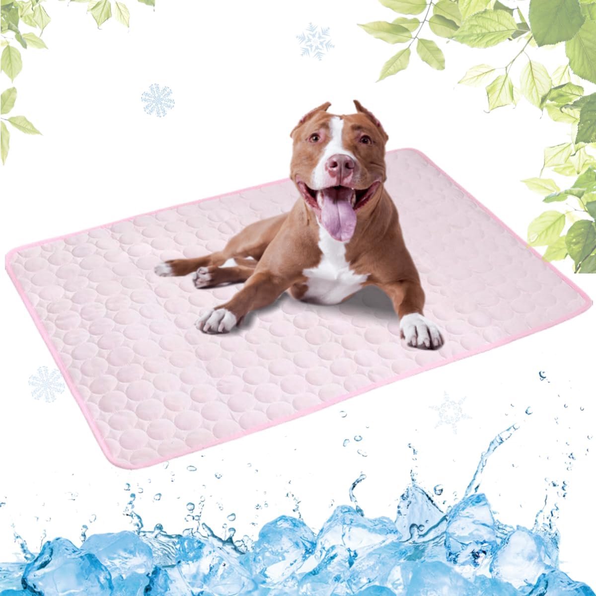 Koelmat voor Hond, Zelfkoel Hondenmat, Kat Koelmat, Niet-toxisch Huisdier Zelfkoelende Pad, Wasbaar Hondenkoelmat voor Honden en Katten in Hete Zomer Ontspannen(Roze,55x70cm)