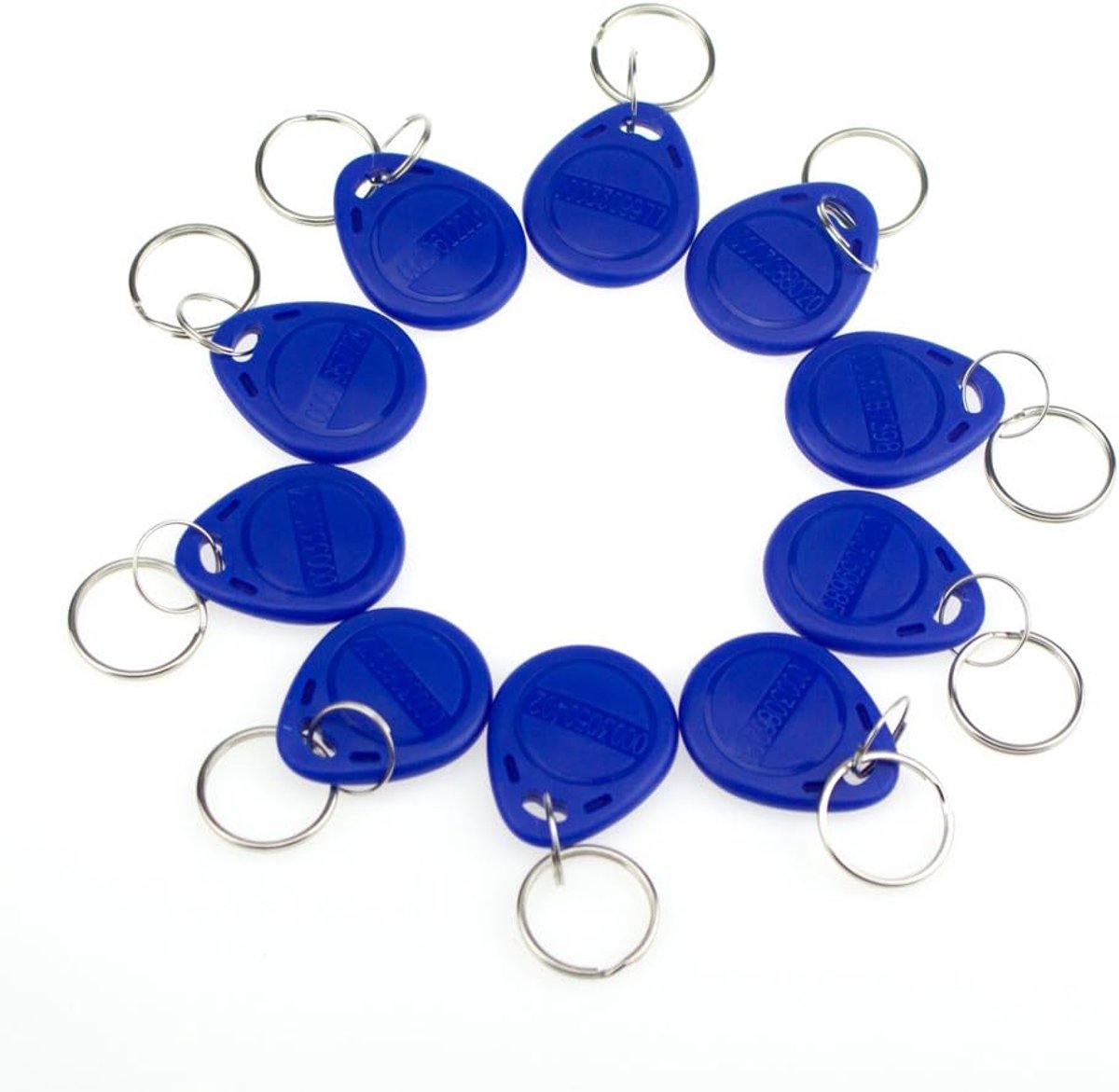100 stuks, RFID 125 kHz toegangscontrole, naam, EM4100, sleutelhangers, TK4100, smart-ID keycard voor deur, elektrisch slot, dagtoken, NFC, blauw