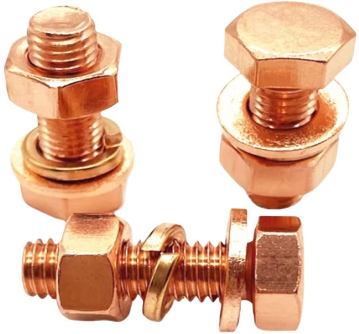 T2 Zeskantschroef van zuiver koper, moerschijf, geleidende rode koperen geleidende bout (M8 2sets, 20mm)