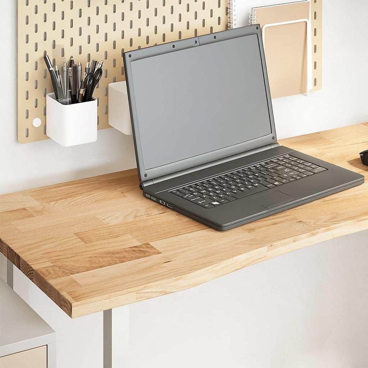 Vervangingsplaat voor tafel, vervangend tafelblad, eettafelblad, houten tafelblad, geschikt voor eetkamer, café, restaurant, hotel, onbehandeld, 140 x 60 x 2,5 cm, massief eiken