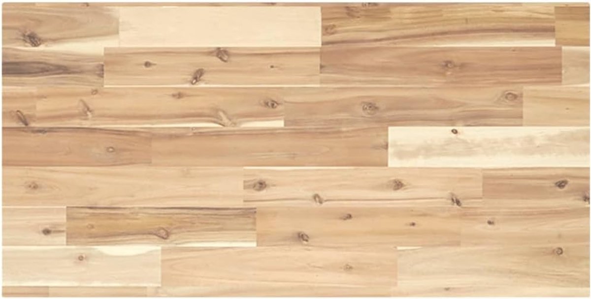 Acaciahout wastafelblad, onbehandeld, 100 x 40 x 2 cm, rustiek werkblad van massief acaciahout voor badkamer, keuken of werkbank, onderhoudsvriendelijk en veelzijdig