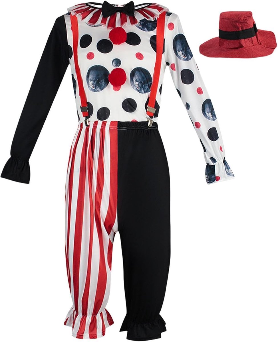 Kostuum met Bretels en Hoed Halloween Griezelige en Grappige Outfit
