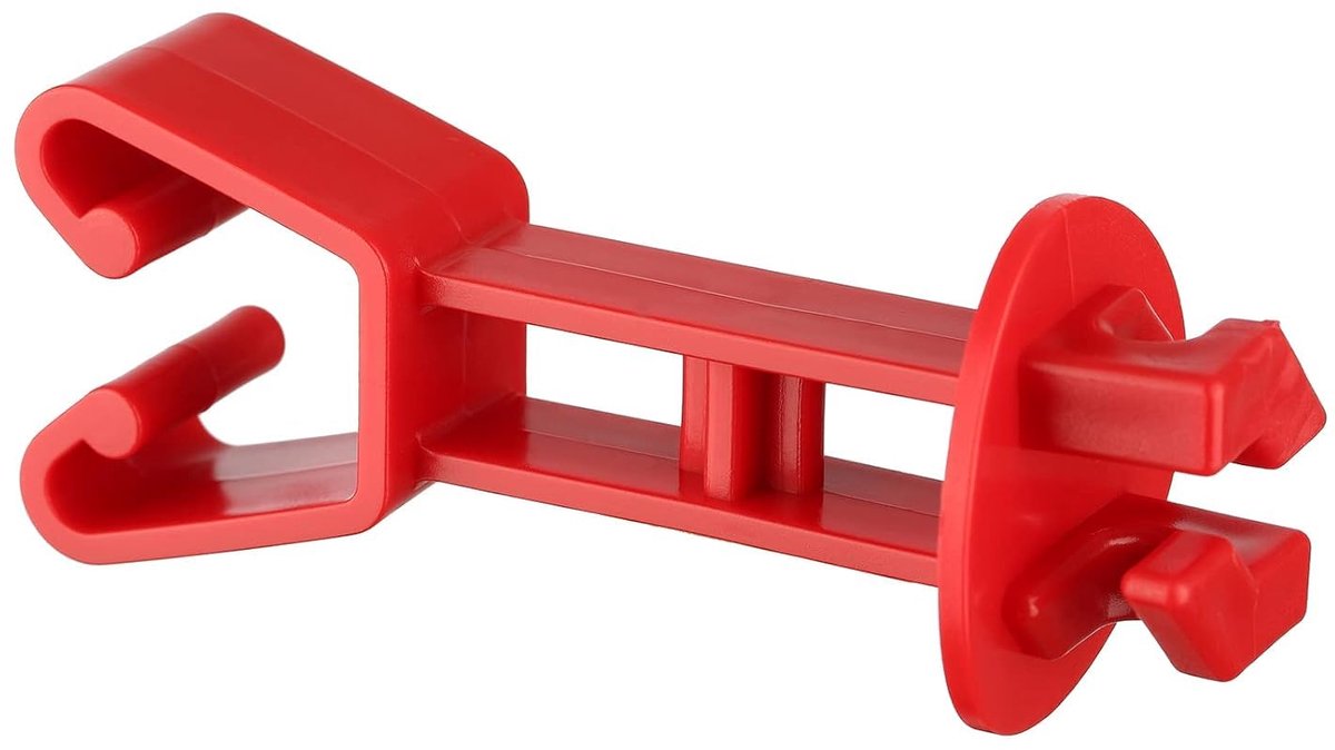 25 stuks weihekisolatoren voor draadhek en U-palen, clip-isolator van HDPE, robuust, weerbestendig, rood